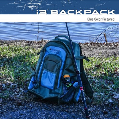 FROGG TOGGS i3 Fishing Backpack, Tackle Storage, Includes 3-3600 Bait Trays - color: Solid Elements Brown