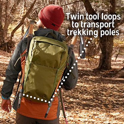 Kelty Asher Backpack, Daypack to Multi-Day Backpacking Capacity, Hiking, Lightweight Travel Pack, Internal Frame (24L Moss) - color: Winter Moss/Dill, size: 24L