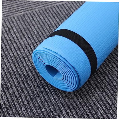 Portable Anti-slip Eva Yoga Mat for Exercise Camping Hot Yoga Lightweight Odorless Blue Fitness Mat for Aerobic Stretching Routines
