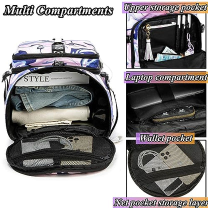 Gym Duffle Bag Backpack with Shoe Compartment,4 ways Travel Backpack for Women and Men,Multi-Functional Weekender bag with Waterproof Layer&Laptop Compartment for Fitness, Travel,Camping - color: Purple