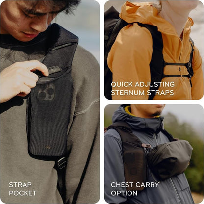 Peak Design Outdoor Backpack 18L, Kelp, Compact and Lightweight Frameless Daypack, 270-Degree Rear Zip, Ideal for Day Hikes, Hydration, Camera Carry & Commuting, Versatile Backpack for Men and Women - color: Kelp