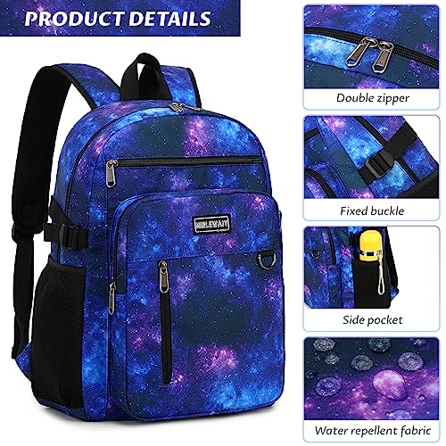 MIRLEWAIY Classical School Backpack Lightweight Bookbag Casual Daypack Travel Work Bag For Teenagers College Girls boys - color: Black Purple