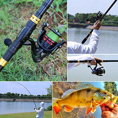 Sougayilang Fishing Rod Reel Combo with Telescopic Fishing Pole Spinning Reel Carrier Bag for Travel Saltwater Freshwater Fishing - size: 7.87 ft, style: B-full Kits With Carrier Case-style 2