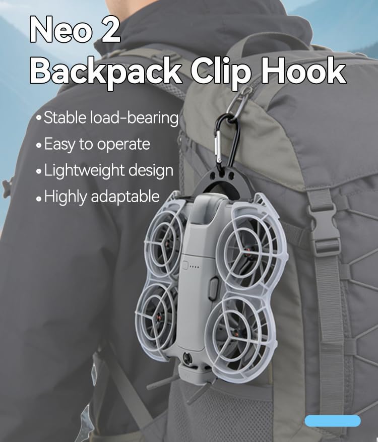 Backpack Clip Hook Compatible with DJI NEO 2 - Quick-Release Design, Lightweight 11g, 1kg Load Capacity, Versatile Mounting for Hands