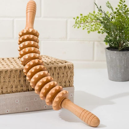 Curved Wood Therapy Massage Roller Tools,Lymphatic Drainage, Cellulite Massage Wooden Muscle Roller Stick for Waist and Thigh, Stomach Rolling guasha Massager Tool for Fascia,Relief, Body Shaping