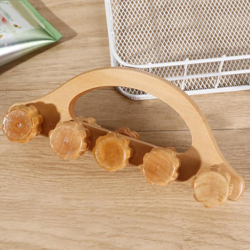 Healifty Wooden Massage Roller Ball Handheld Muscle Relief Tool for Back Neck Legs Portable Massager for Relief Improved Circulation Deep Tissue Massage Tool