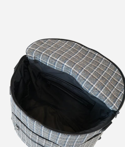 FAWN DESIGN The Original Diaper Bag, Faux Leather Diaper Bag Backpack, Vegan Leather, Large Capacity Baby Bag for Mom - color: Plaid Tweed