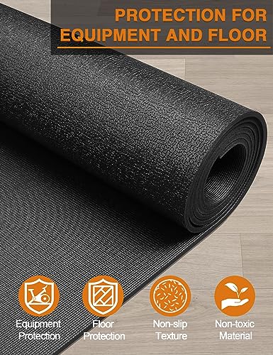 Treadmill Mat 96"x36", WERCHO Walking Pad Mat for Carpet Hardwood Floors 6mm Heavy-Duty Exercise Equipment Mat for Rowing Machine, Treadmil Pad, Spin Bike, Elliptical Trainer, Home, Gym - size: 96"L x 36"W x 0.24"Th