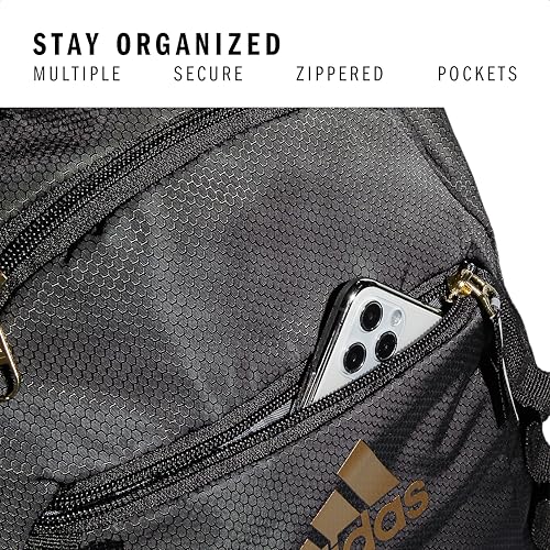 adidas Excel 6 School Backpack, 40L - color: Black/Gold Metallic, size: OSFA