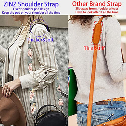 ZINZ 79 inch Shoulder Strap, Extra-thick Fixed Cushion Pad and Dual Clasps Universal Replacement Strap with Metal Swivel Hooks for Laptop Bags, Luggage Bags, Camera, Crossbody (200cm,Light Rose) - color: Light Rose