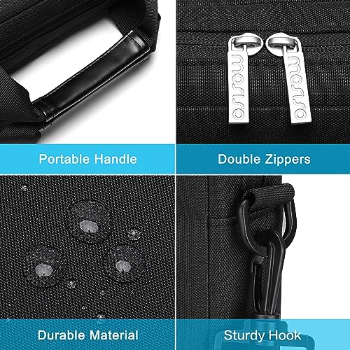 MOSISO Laptop Shoulder Bag 14 inch, 14 inch Computer Bag Compatible with HP Lenovo Dell ASUS Acer, HP Stream, Dell Latitude with 2 Raised&1 Flapover&1 Horizontal Pocket&Handle&Belt, Black - color: Black, size: 14 inch