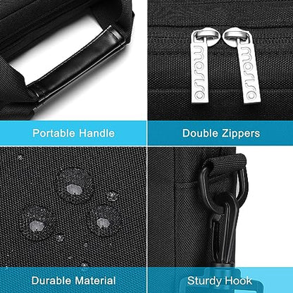 MOSISO Laptop Shoulder Bag 13.3 inch, 13-14 inch Computer Bag Compatible with MacBook Air/Pro 13 / Pro 14, HP Dell ASUS Lenovo with 2 Raised&1 Flapover&1 Horizontal Pocket&Handle&Belt, Black - color: Black, size: 13.3 inch