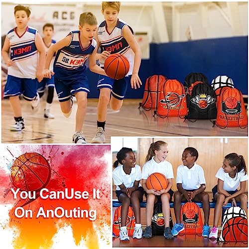 Grneric 18 Pcs Basketball Party Favor Bags Drawstring Bags Bulk Candy Goodie Bag Basketball Themed Presents for Sports Teams - color: Basketball