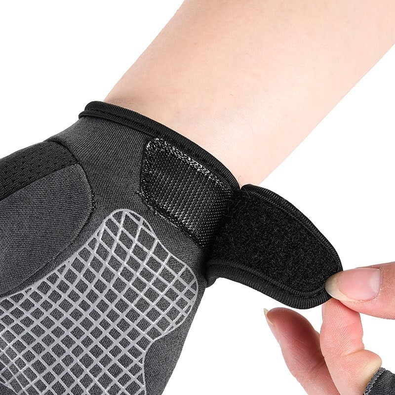 Mealah Men & Women Breathable Workout-Glove - UV Protection Fingerless Gym Gloves for Fitness Rowing Cycling - color: Black