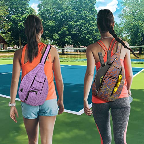 Nupouch Rucksack Pickleball Bag, Anti-Theft Crossbody Sling, USB Charging Connector Port, Backpack, Moon Magic - color: Moon Magic