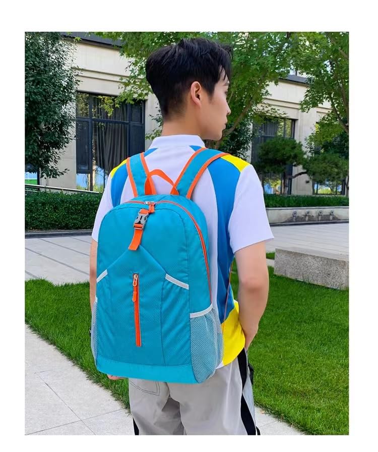 Travel lightweight foldable backpack hiking backpack splash proof compact travel backpack day pack (sky blue), middle - color: Sky Blue