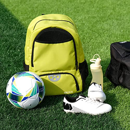 Mkour Soccer Backpack for Football Basketball Volleyball, with Ball Compartment and Holder - color: Spring Green