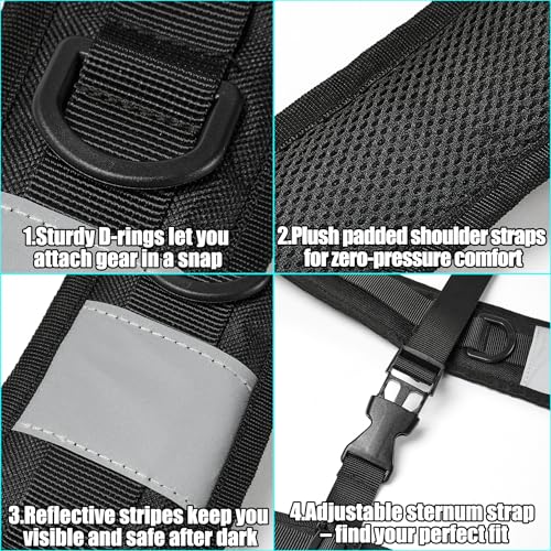 Adjustable Backpack Straps, Backpack Replacement Shoulder Padded Strap with Plastic Clips for Backpack Dry Bag Camping Sprayer Multi-Purpose Use