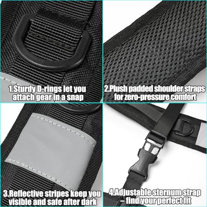 Adjustable Backpack Straps, Backpack Replacement Shoulder Padded Strap with Plastic Clips for Backpack Dry Bag Camping Sprayer Multi-Purpose Use
