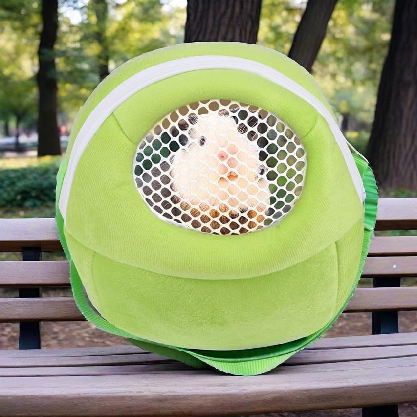 Pet Carrier Backpack for Small Animals, Travel Handbag for Cat, Puppy, Guinea Pig, Hedgehog, Hamster (Green, S)
