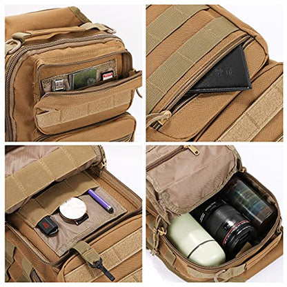 3 Pack Molle Pouch Combo Water Bottle Pouch Holder Tactical Molle Pouches Compact Utility Waist Bag Pack - color: Combo C:Khaki