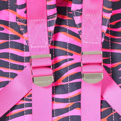 Amazon Essentials Unisex Kids' Backpack for Boys and Girls, Bright Pink Zebra Stripes, One Size - color: Bright Pink Zebra Stripes