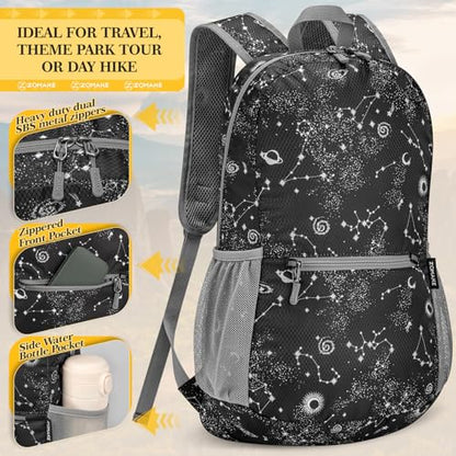 ZOMAKE Ultra Lightweight Hiking Backpack 20L, Packable Small Backpacks Water Resistant Daypack for Women Men(Star Print) - color: Star Print