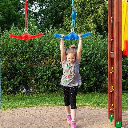 2 Pack Ninja Twist Swing 360° Handle Twist Playset Ninja Line Toys Jungle Gym Accessories for Kids Boys Girls Playground Backyard Swing Set Attachments