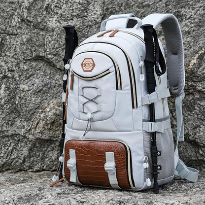 Spacious And Lightweight Outdoor Travel Backpack Featuring a Shoe Compartment - Ideal for Hiking, Camping, And (white) - color: White