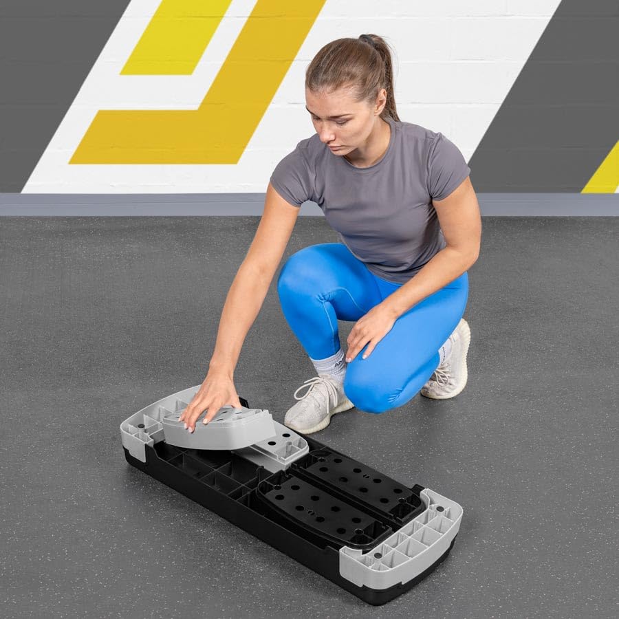 METIS Fitness/Exercise Step – Adjustable Height Levels (4in, 6in & 8in) | Aerobic Step - Home Gym Equipment | Step Up Box For Exercise | [2 Color Options] - color: Black/Grey