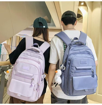 Student Backpack for Teen Girls Boys Preppy Elementary Middle School College Bookbags Cute Aesthetic Trendy Daypack (Purple) - color: Purple