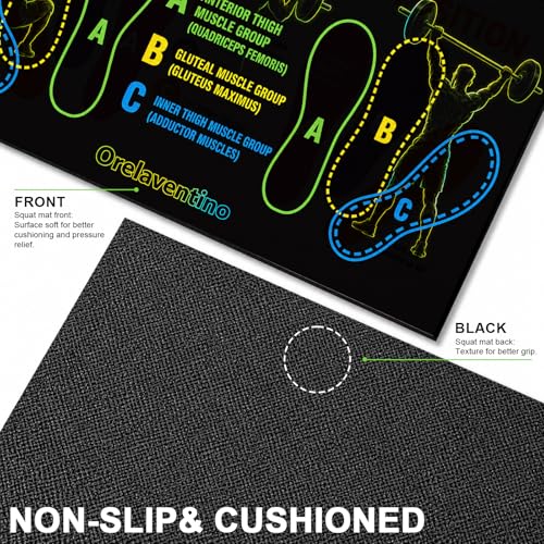 Squat Mat with Foot Position,Non-Slip Workout Mat for Squats & Leg Exercises, Improves Muscle Activation & Knee Support, Home Gym Fitness Mat,30 * 13.8"inch Squat Pad - color: Green Black