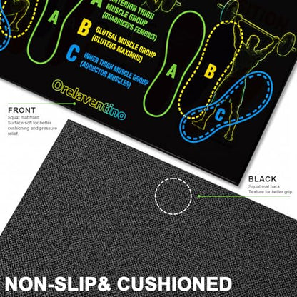Squat Mat with Foot Position,Non-Slip Workout Mat for Squats & Leg Exercises, Improves Muscle Activation & Knee Support, Home Gym Fitness Mat,30 * 13.8"inch Squat Pad - color: Green Black