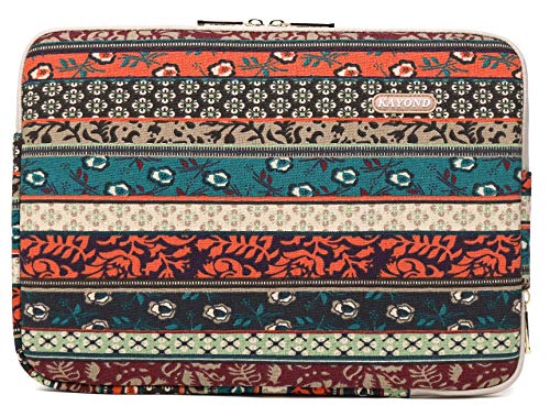 Kayond Canvas Water-Resistant 15.6 Inch Laptop Sleeve case for 15 inch 15.4 inch 15.6 inch Notebook Computer (15-15.6 inch, Red Bohemia) - color: Red Bohemia, size: 15-15.6 inch