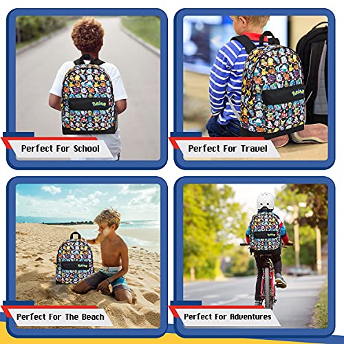 Pokemon Backpack for Kids Teens Boys Girls, Pikachu Anime Backpacks, Bag for Daycare Sports Vacation Travel, School Gift (Multi AOP) - color: Multi Aop