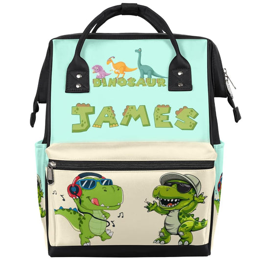 Dinosaur Diaper Bag Backpack for Baby Boys Personalized Baby Boys Diaper Backpack Large Nappy Backpack for Mom Dad Dino Mommy Bag - color: Color 9