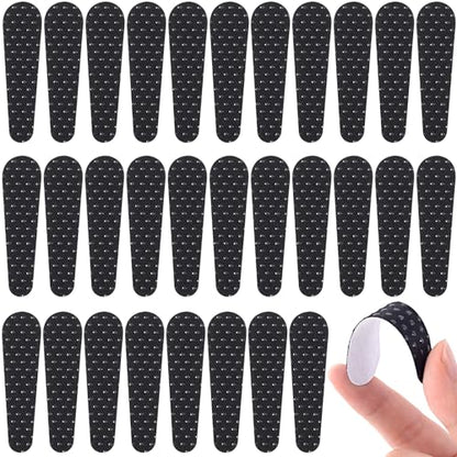 Incinkod 30 Pcs Non-Slip Shoulder Strap Grippers, Adhesive Silicone Strip Pads with Convex Dots, Anti-Falling Purse Gripper Holder Stickers Bag Strap Grip Tape for Tote Handbag Backpack - Black