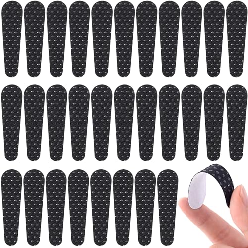 Incinkod 30 Pcs Non-Slip Shoulder Strap Grippers, Adhesive Silicone Strip Pads with Convex Dots, Anti-Falling Purse Gripper Holder Stickers Bag Strap Grip Tape for Tote Handbag Backpack - Black
