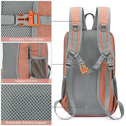 G4Free Mini 10L Hiking Daypack Small Hiking Backpack Cycling Compact Shoulder Backpack Outdoor for Men Women - color: Light Orange