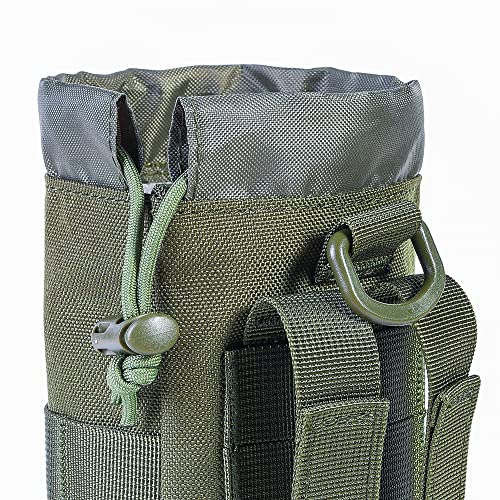 Upgraded Tactical Drawstring Molle Water Bottle Holder Tactical Pouches - color: Army Green