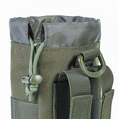 Upgraded Tactical Drawstring Molle Water Bottle Holder Tactical Pouches - color: Army Green