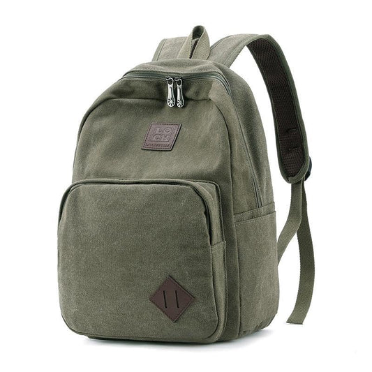 SMAROICE Military Green Canvas Backpack for women & men Durable Rucksack Vintage Daypack for Travel Fits 15.6 Inch Notebook - color: Olive Green