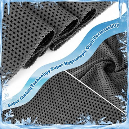 Honoson 20 Pcs12x25 Inch Cooling Hoodie Towel Bulk for Neck and Face 40x12 Inch Quick Dry Sweat Towels Instant Ice Cold Towel for Hot Weather Run Yoga Gym(Light Gray,Dark Gray) - color: Light Gray,dark Gray