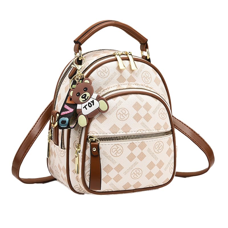 2025 New Multifunctional Soft Sided Backpack Adjustable Shoulder Crossbody Shoulder 3-Way Large Capacity Anti-Theft Travel Bag for Men Women Casual Commuter Computer Bag (Off White) - color: Off-white