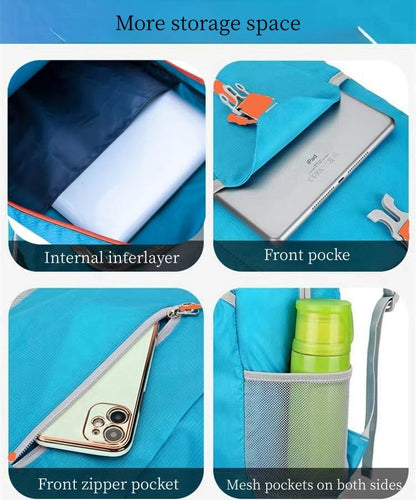 Travel lightweight foldable backpack hiking backpack splash proof compact travel backpack day pack (sky blue), middle - color: Sky Blue