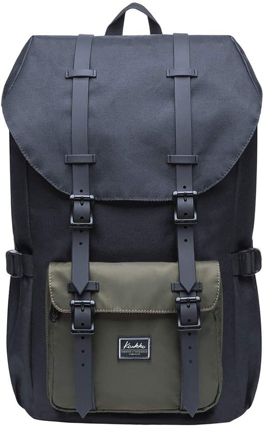 KAUKKO Laptop Outdoor Backpack, Traveling Rucksack Fits 15.6 Inch Laptop(5-5-Blackgreen) - color: 5-5blackgreen
