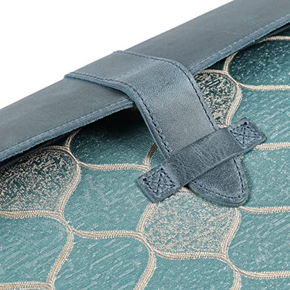 LONDO Leather Sleeve Compatible with MacBook Pro 14 & Air 13-13.3 Inch (M5, M4, M3, M2, M1, Pro, Max) & iPad Pro 12.9, Premium Top Grain Leather Laptop Bag, 2020 to 2026 Models - color: Blue, size: 13-14 inches