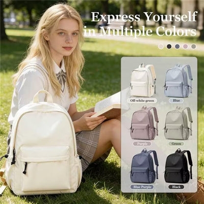 Middle School Backpack For Men Women Simple Backpack For College Students Aesthetic High School Bag Waterproof Bookbag For Teens Girls Boys（Beige） - color: A3-beige