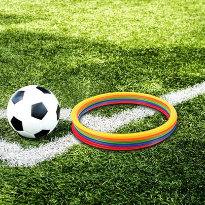 Kisangel 10pcs Speed and Agility Training Rings Plastic Exercise Hoops for Soccer Agility Drills Football Footwork Practice Outdoor Training Equipment