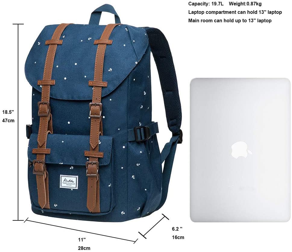 KAUKKO Laptop Outdoor Backpack Traveling Daypack Hiking Rucksack Large Capacity Bag Fits 15.6"(13-BLUE) - color: P13-blue